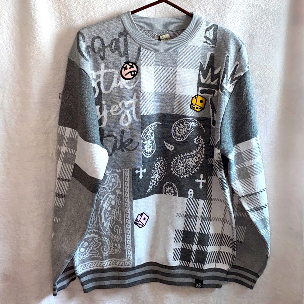 Majestik plaid & paisley sweater (L)